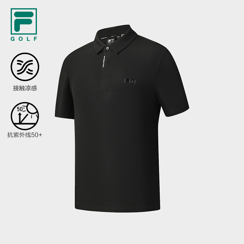 FILA 斐乐官方男子针织短袖POLO衫2025冬新款高尔夫运动防晒上衣