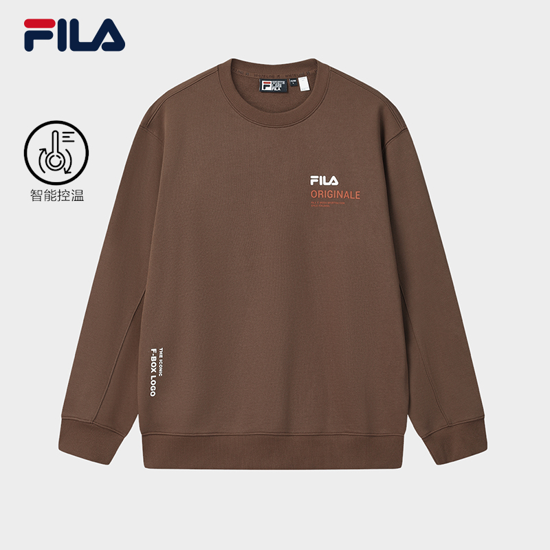 FILA 斐乐官方男子套头卫衣2025冬新款时尚休闲宽松纯棉针织上衣