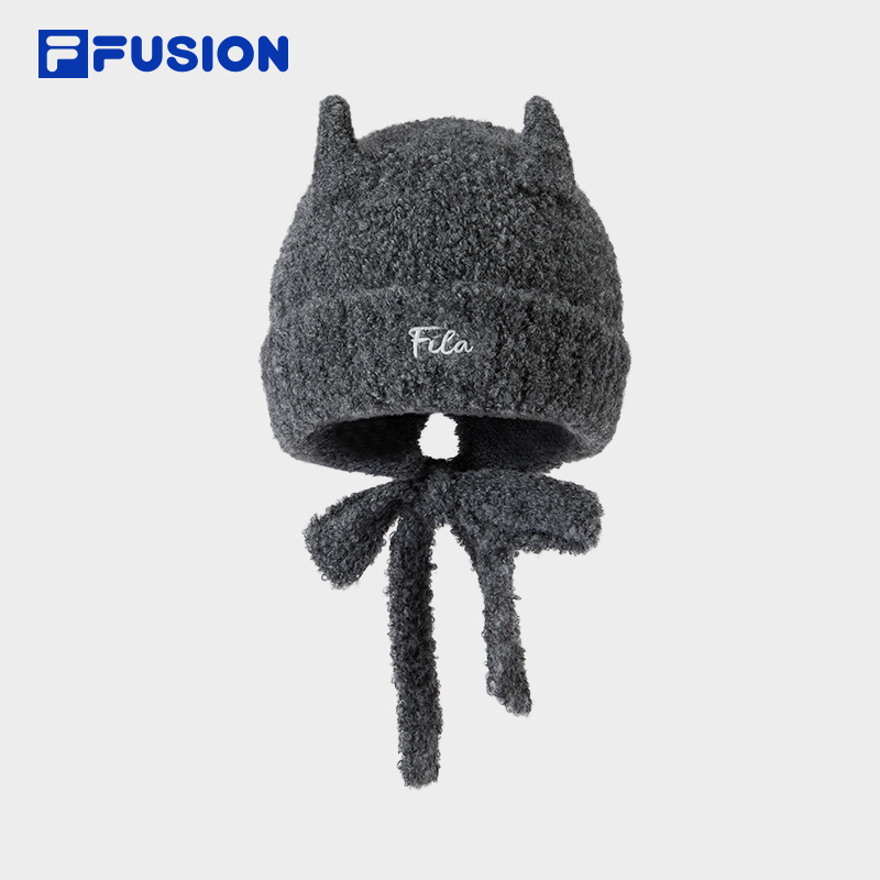 【羊角帽】FILA FUSION斐乐官方帽子女士针织帽2025新款毛线帽