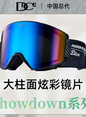 日本DICE超强防雾滑雪镜高清广角视野柱面单板雪镜护目镜SD0202