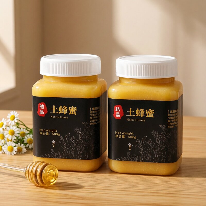 野生土蜂蜜纯正天然农家自产成熟山花蜜无添加木桶结晶百花蜜500g