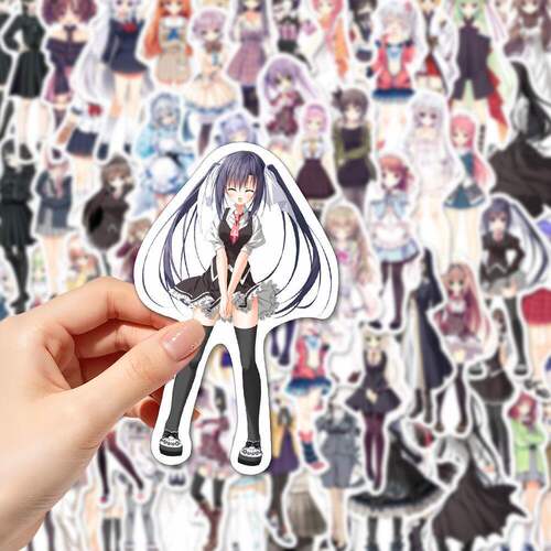 360张古早动漫galgame立绘贴纸二次元日系美少女桌面墙面装饰贴画