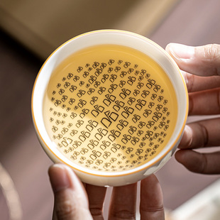 现货 白瓷羊脂玉功夫茶杯个人用档哈哈主人杯创意百福品茗杯茶