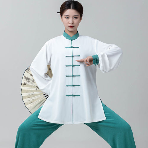 追风英雄压花麻新款太极服女练功服男短袖武术表演服太极拳服高端