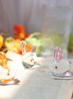 水晶小兔子生肖可爱车载