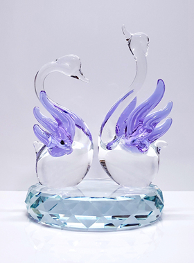 车载手工创意情侣礼物水晶天鹅