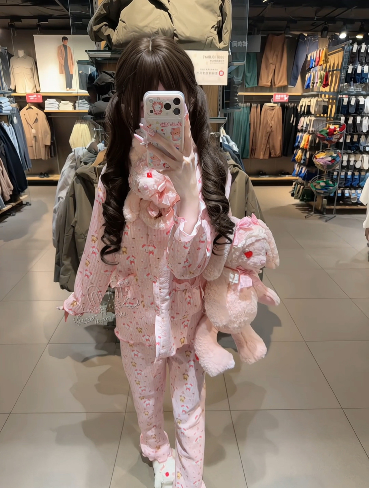 【小软摘星星】兔熊空气夹棉秋冬厚款长袖长裤两件套,女士内衣/男士内衣/家居服,睡衣/家居服套装,淘宝优惠券,粉丝福利购,淘宝优惠卷