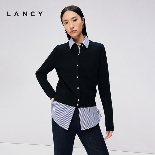 朗姿针织羊绒衫LANCY圆领