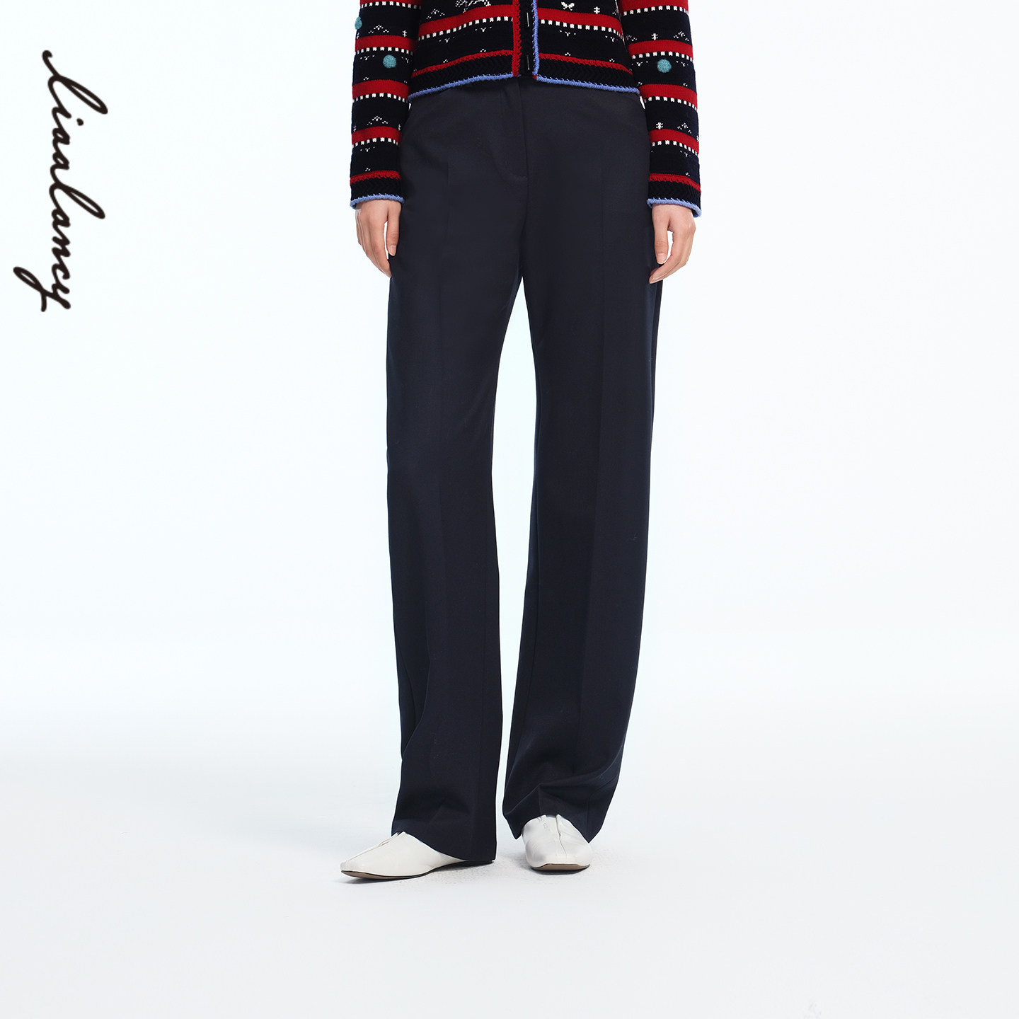 【马踏春风】LANCY/朗姿2026春季新款藏蓝羊毛商务直筒西装裤子,女装/女士精品,西装裤/正装裤,淘宝优惠券,粉丝福利购,淘宝优惠卷