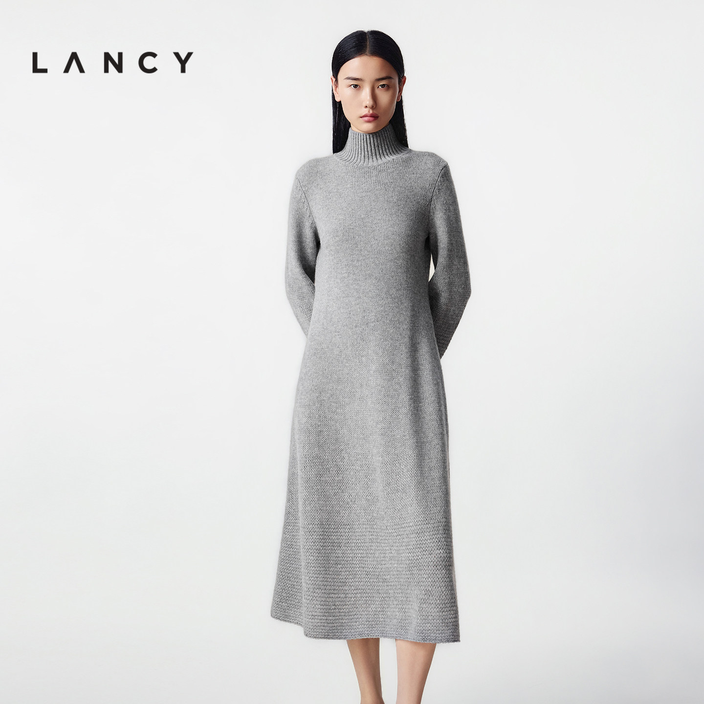 【纯羊毛】LANCY/朗姿2025冬季新款高领收腰显瘦内搭针织连衣裙,女装/女士精品,连衣裙,淘宝优惠券,粉丝福利购,淘宝优惠卷