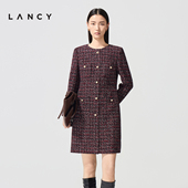 沈羽洁同款 马踏春风 LANCY 朗姿2026春新款 新年小香风连衣裙