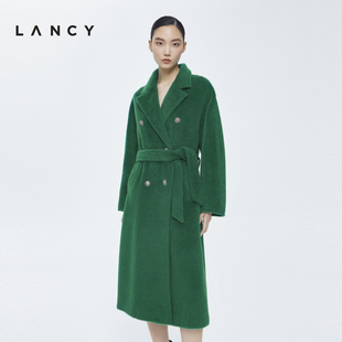 朗姿羊毛大衣女2022冬季 LANCY 新款 宽松显瘦翻领大衣外套高级感女