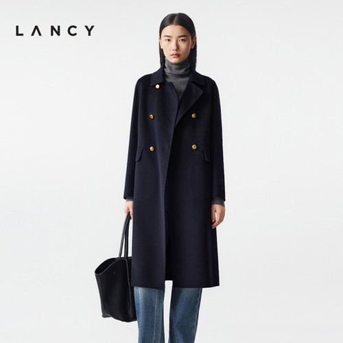 直身版型 翻领设计 双面呢工艺