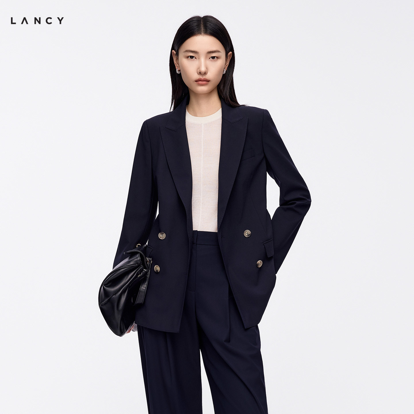 LANCY/朗姿2026年秋季新款商务通勤双排扣西装外套高端干练西服女