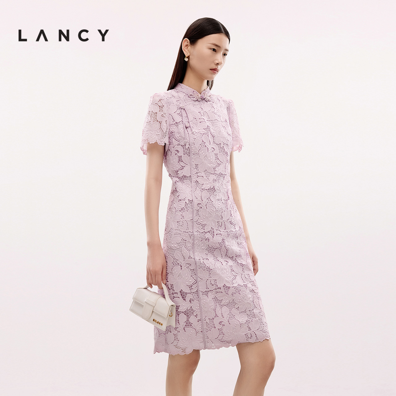 重磅激光 水溶刺绣 中式领口