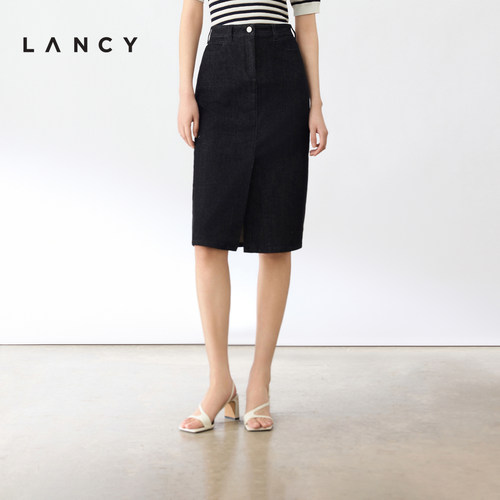 朗姿半身裙LANCY职业牛仔裙夏季