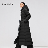 匈牙利90白鹅绒 LANCY 朗姿冬季 新款 收腰显瘦高克重过膝羽绒服