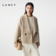 LANCY 朗姿2025冬新款 气质老钱风羊毛牦牛绒毛呢外套女廓形短大衣