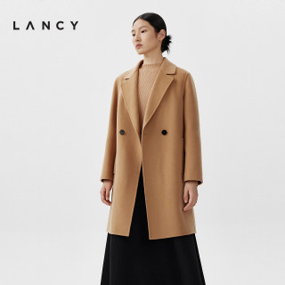 LANCY/朗姿纯羊毛双面呢毛呢大衣冬季新款高级感气质中长款外套女