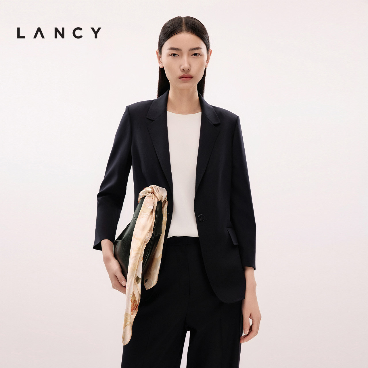【轻薄羊毛】LANCY/朗姿2025夏新款通勤职业高级感西装西裤套装女