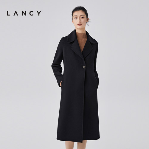 LANCY羊毛中长款通勤外套