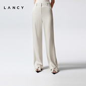 朗姿2025年秋新款 气质直筒三醋酸西装 裤 LANCY 女通勤高级休闲裤 子