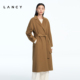 羊毛羊绒桑蚕丝双面呢西装 LANCY 朗姿2025冬新款 领毛呢大衣外套女