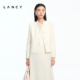 优雅羊毛圆领短外套高级感通勤白上衣女 法式 LANCY 朗姿2026春新款