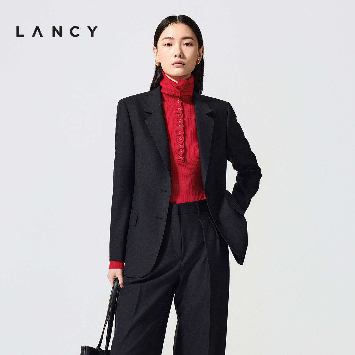 【马踏春风】LANCY/朗姿2026春新款羊毛通勤平驳领西装外套套装女,女装/女士精品,时尚套装,淘宝优惠券,粉丝福利购,淘宝优惠卷