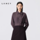 朗姿2026春季 新款 羊毛简约百搭蝙蝠袖 LANCY 落肩显瘦通勤衬衫 上衣