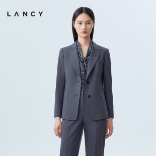 新款 LANCY 简约西服女 朗姿春季 外套通勤正装 职业高级修身 羊毛西装