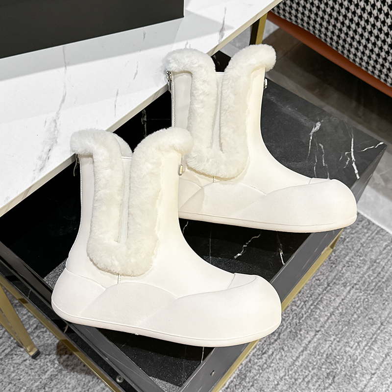 雪地靴女款保暖棉鞋白色短靴