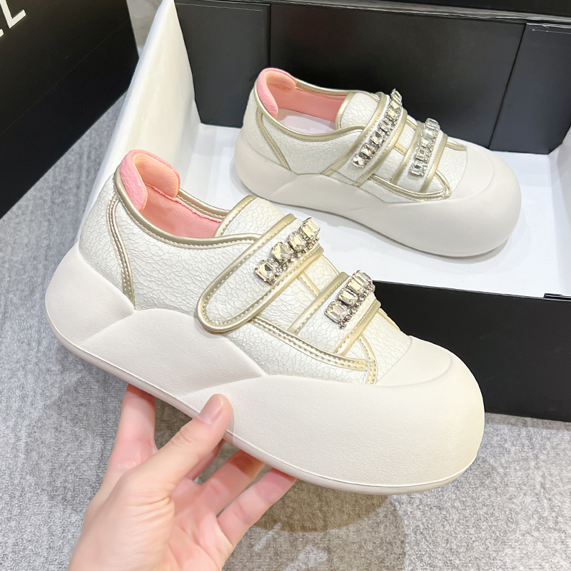 厚底板鞋女潮流休闲鞋增高小白鞋