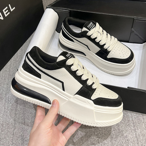 真皮小白鞋女2025年春季新款增高女鞋百搭厚底松糕运动鞋休闲板鞋