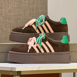 秋季 2025新款 厚底女鞋 巨好看户外休闲鞋 德训鞋 不累脚运动板鞋 女款