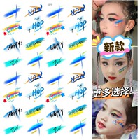 彩虹纹身贴 彩条脸贴 校运会运动会足球篮球比赛跑步活动脸贴