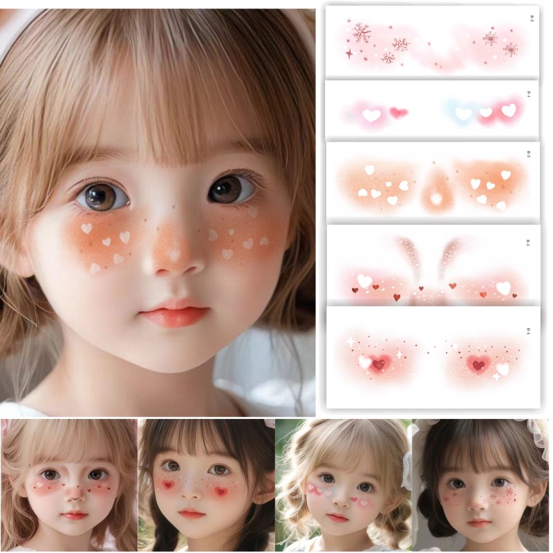 圣诞节麋鹿妆容纹身贴儿童