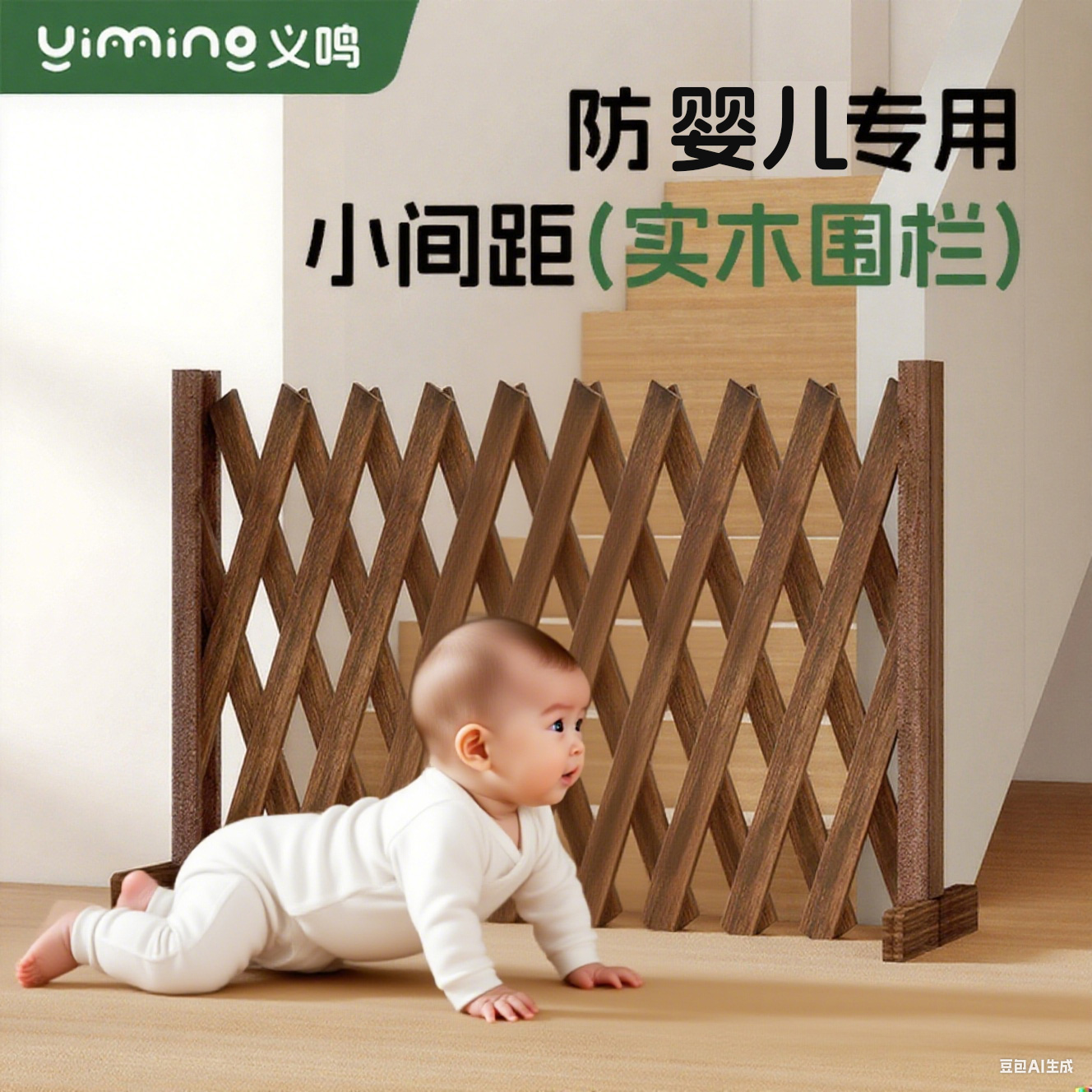 楼梯护栏栅栏儿童安全门可伸缩室内围栏防摔宠物猫婴儿阻隔断下楼