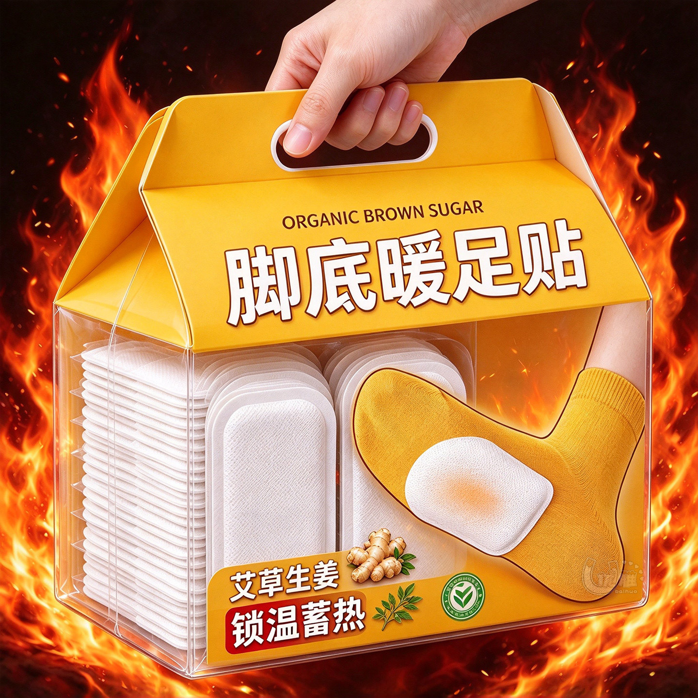 艾草暖足贴冬天脚底保暖自发热