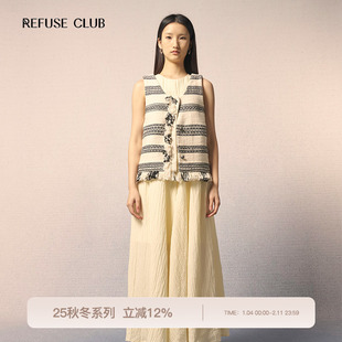 REFUSE CLUB 25秋冬新款无袖简约宽松长款连衣裙