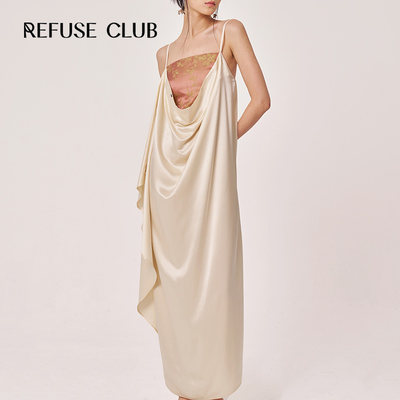 【新中式品牌】REFUSE CLUB 24春夏 设计师原创 叠翠吊带连衣裙