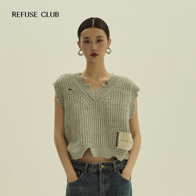 REFUSECLUB设计师品牌羊毛背心