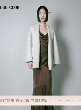 REFUSE CLUB 真丝羊毛开衫羊毛大衣外套显瘦百搭保暖