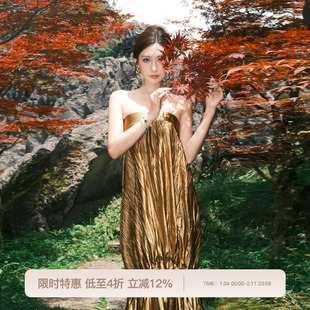 【明星同款】REFUSE CLUB 新中式原创真丝抹胸连衣裙半身裙两穿