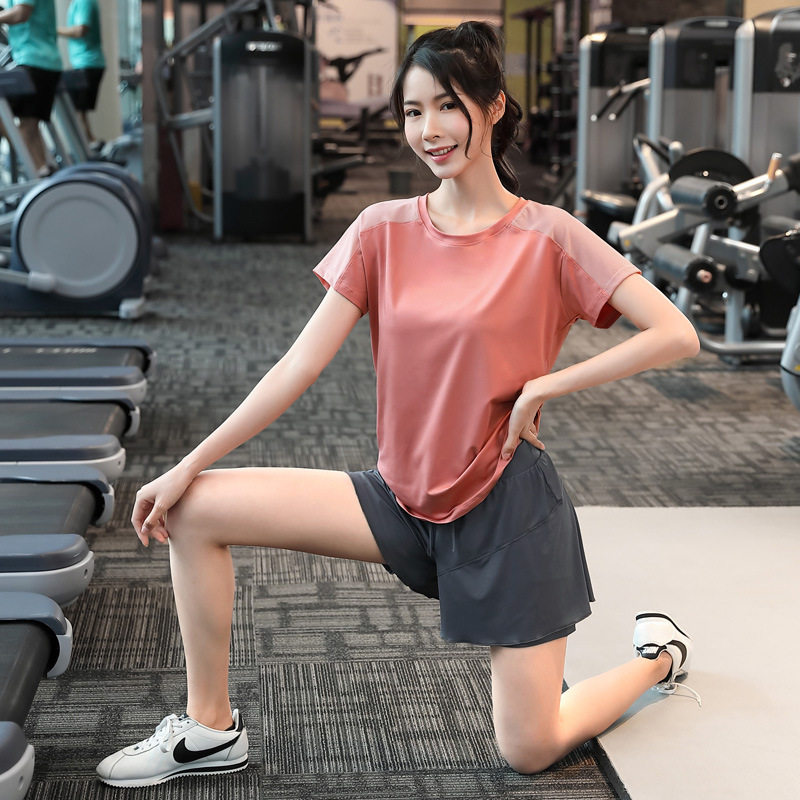 胖mm夏季薄款大码200斤宽松健身房女速干瑜伽服运动跑步短裤套装