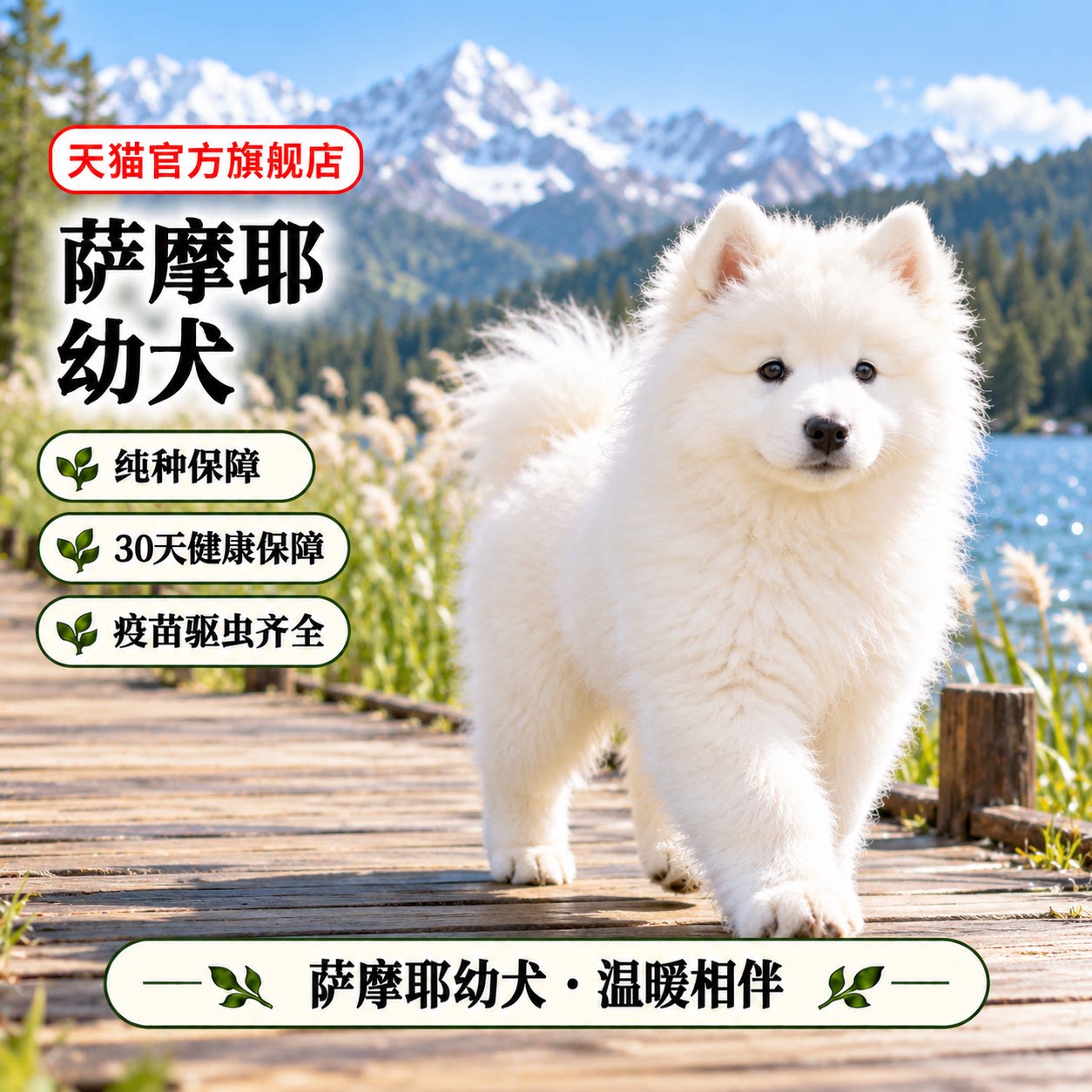 大型雪橇犬熊版萨摩宠物狗狗