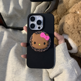 小众简约可爱豹纹HelloKitty猫磁吸壳适用iPhone17ProMax手机壳15硅胶13新款17磨砂12保护套14防摔16promax女