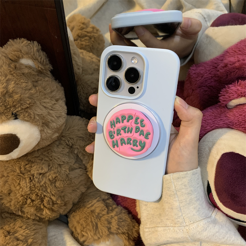 ins小众简约哈利波特粉英文蛋糕磁吸壳适用iPhone16ProMax手机壳14硅胶15新款16磨砂11/12保护套13防摔16plus
