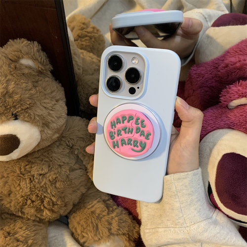 ins小众简约哈利波特粉英文蛋糕磁吸壳适用iPhone16ProMax手机壳14硅胶15新款16磨砂11/12保护套13防摔16plus