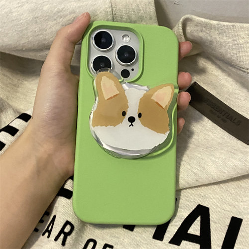 日韩ins九点半柯基狗狗磁吸支架适用iPhone15ProMax新款液态硅胶15手机壳13pro苹果13/12全包防摔14pro保护套